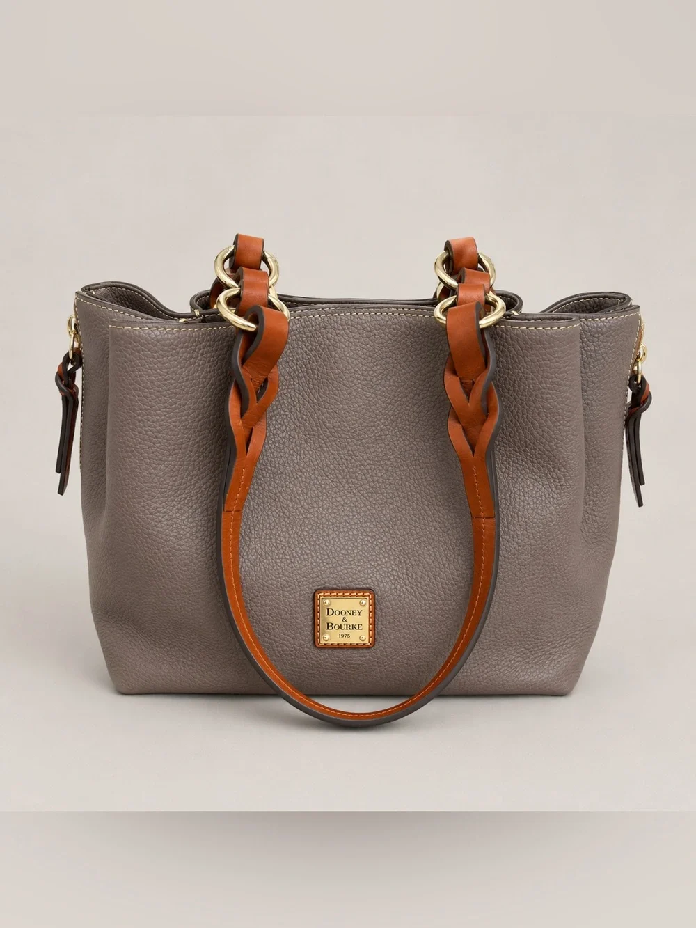 Dooney & Bourke Pebble Grain Large Zip Barlow Elephant Bag w/ Small Coin Case